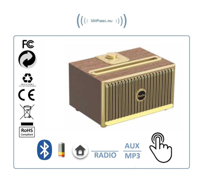 OneDer V6  - Bluetooth колонка, радио FM, с аккумулятором, для использования в помещении