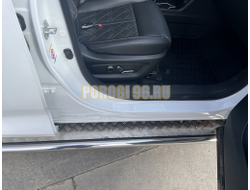 Пороги с накладным листом Папа Тюнинг d53 для CHANGAN UNI-K 2023-