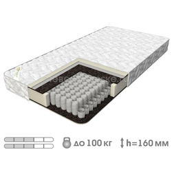 ВК014 Матрас "Соната" (БНП Стандарт, термовойлок, ППУ, трикотаж)