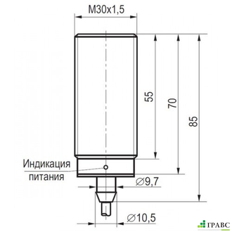 Индуктивный преобразователь перемещения ISAB AF82A-31P-10-P-V