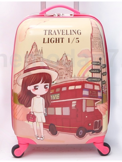 Детский чемодан Travelling light розовый