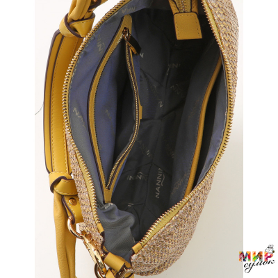 СУМКА ЖЕНСКАЯ NANNINI 17242-A ЖЕЛТОГО ЦВЕТА ИЗ НАТУРАЛЬНОЙ КОЖИ