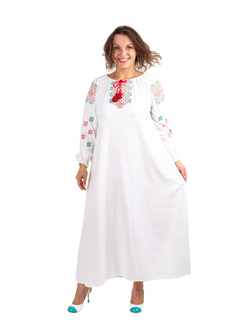 Платье "купальский узор" двухцветка