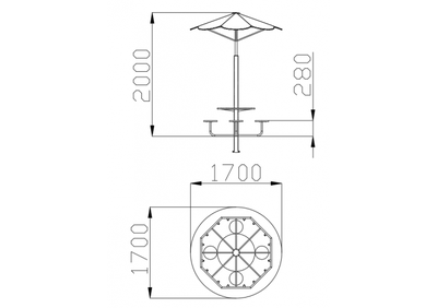 1437 Столик с навесом «Семицветик»