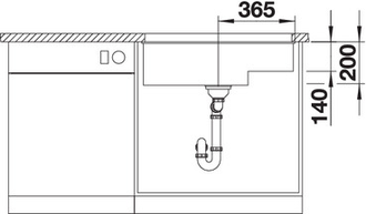 Мойка Blanco Subline 700-U Level отводная арматура InFino, 523538