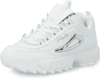 Кроссовки FILA DISRUPTOR II METALLIC ACCENT Бело-серебряные женские (36-41)