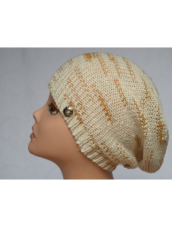 Берет летний белый с золотом Vizio Италия S A 9 BO фото