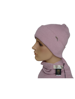 Шапка Италия Vizio 1200  розовая с отворотом