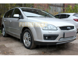Защита радиатора Ford Focus II 2005-2008 (2 части) chrome