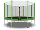 Батут DFC Trampoline Fitness 12FT-TR-LG (3,66 метра) с защитной сеткой зеленый