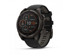 Умные часы Garmin Fenix 8 - 47 мм Solar, Sapphire, титановый угольно-серый DLC с черным ремешком (010-02906-11)