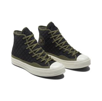 Кеды Converse Chuck Taylor 70 черные высокие зимние с зеленой окантовкой