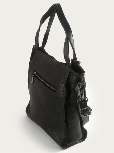 (АРТИКУЛ: 10024/1/82) СУМКА ЖЕНСКАЯ СРЕДНЕГО РАЗМЕРА, НАТУРАЛЬНАЯ КОЖА, ЧЕРНАЯ, С ПЛЕЧЕВЫМ РЕМНЕМ