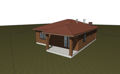 Одноэтажный дом с тремя спальнями 107м² (S71)