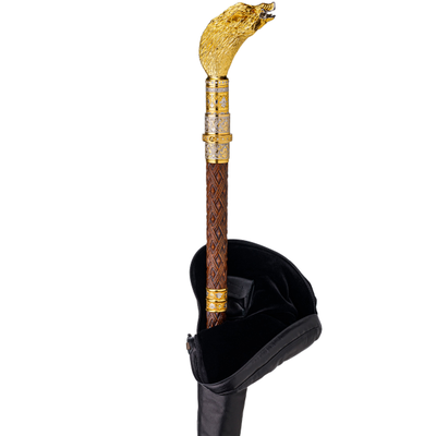 Трость резная с клинком "Кабан"