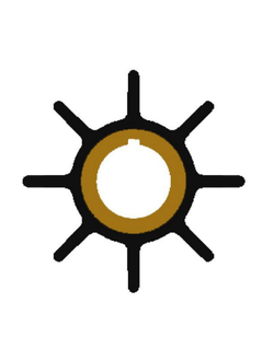 Импеллер помпы охлаждения двигателя Ancor 6050 Ø40.7x23.4мм 8 лопастей из черного неопрена