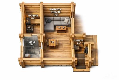 "Приветливая" 30м2 7х5