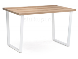 Стол Лота Лофт 120 25 мм дуб делано светлый / белый матовый