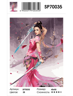 Картина по номерам Девушка с мечами SP70035 (40x50)