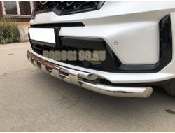 Защита переднего бампера двойная с перемычками d60/42 для Kia Sorento 2020-