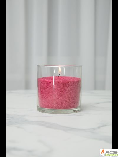 Насыпная свеча "Цилиндр 10 см", красная "Малиновый", с отдушкой "Ванильная карамель"