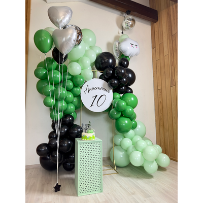 Оформление детского дня рождения в зелёном стиле № 1452