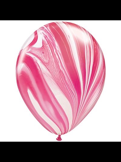 Шары с гелием "Супер агаты красно-белый" 28 см
