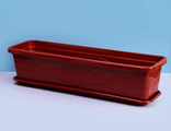 Ящик балконный КВАДРО 9л терракот (с поддоном) 1/10