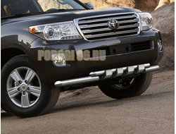 Защита переднего бампера d76/d57 клыки Toyota Land Cruiser 200 (2007-2012-2015)