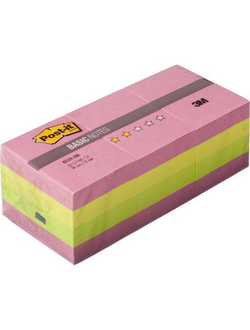 Стикеры Post-it Basic 38x51 мм неоновые 3 цвета (12 блоков по 100 листов)