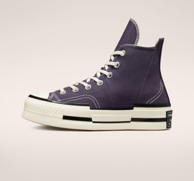 Купить Кеды фиолетовые Converse Chuck 70 Plus  высокие на платформе A00866C