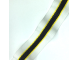Лампасы №153 белый желтый черный с перфорацией 3см 10 метров