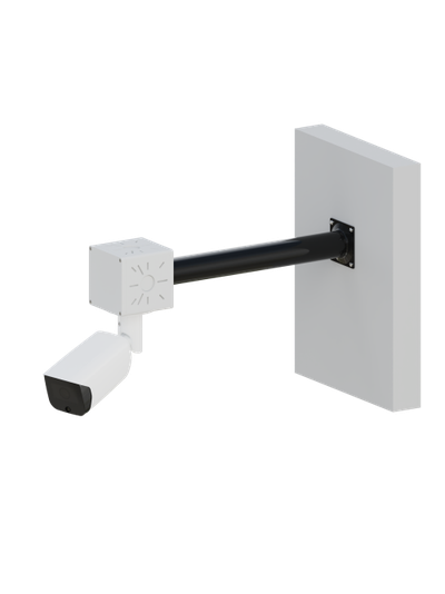 Комплект 2: BOXFORCAM Коробка с сегментом мачты.  Вынос 350 см. для монтажа видеокамер и элементов безопасности. (коробка чёрная/белая)