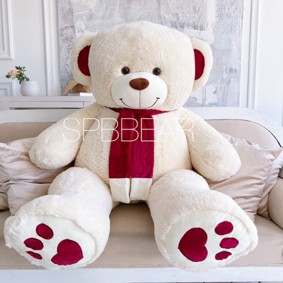 Гигантский плюшевый медведь 190 см бежевый Кевин