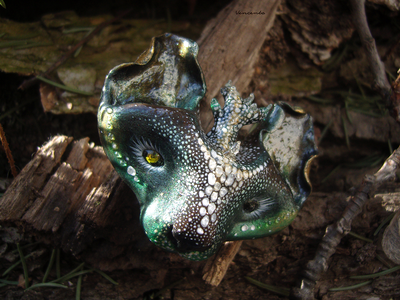 "КотоВолк (Котовий ЛосеВолк) из рода котов-единорогов" - брошь в лесном стиле