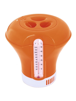 Дозатор плавающий большой Kokido оранжевый с термометром