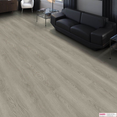 Дизайнерский пол Disano Classic Aqua Дуб Пикарди Серый 543719 в интерьере гостиной