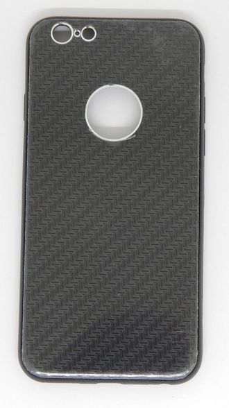Защитная крышка iPhone 6/6S (арт. 24043) черная с вырезом под логотип