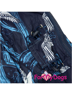 Дождевик синий Wings для мопсов и французов