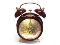 Будильник музыкальный с Елью в шаре со светом, 6,5*14*18 СМ (два вида)