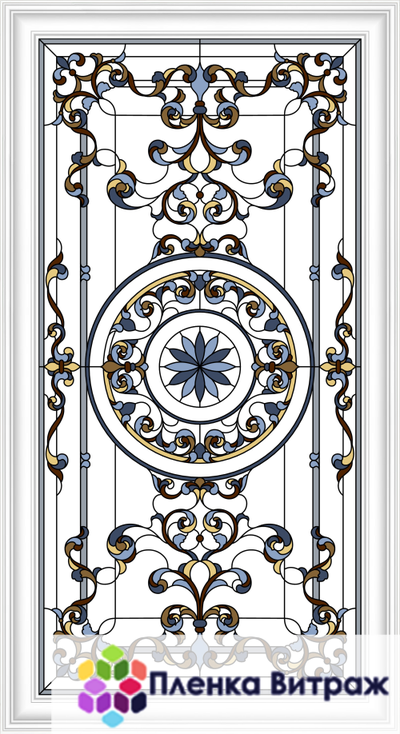 Пленка самоклеющая на потолок , розы витражная пленка, пленочный витраж с классическим рисунком