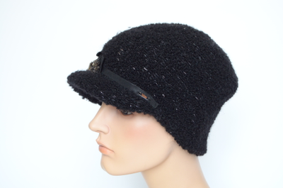 Черная кепка жокейка женская Vizio Италия 9011 VK