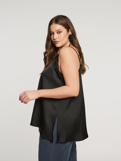 Топ на бретелях с кружевом