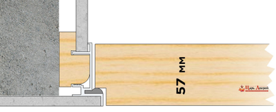 Дверь невидимка универсальная 57 мм скрытого монтажа левая (хром)