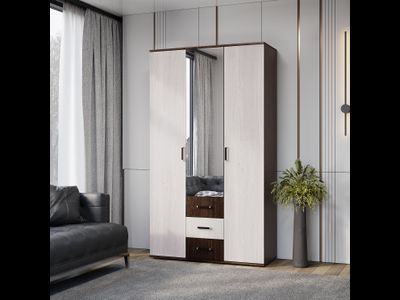 «Белла» шкаф 3-х ств. 1200*2120*470 венге/ясень белый НОВЫЙ ЦВЕТ