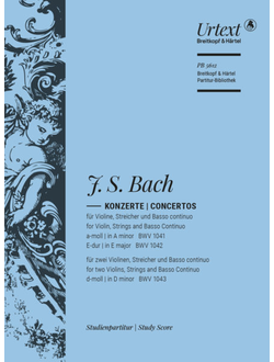 Johann Sebastian Bach (1685–1750)  Violin Concerto in A minor BWV 1041 Urtext edited by Klaus Hofmann [vl,str,bc]