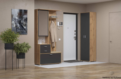 Антре 65.07 Шкаф  Дуб вотан / Диамант серый