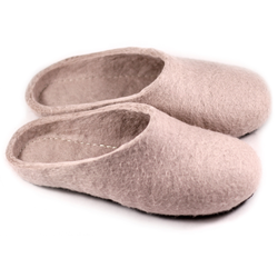 Купить бежевые войлочные тапочки