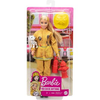 Barbie Кукла в пожарной форме с тематическими аксессуарами, GTN83