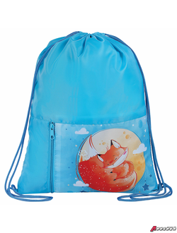 Мешок для обуви ЮНЛАНДИЯ, карман на молнии, 33×42 см, «Moon fox». 271054